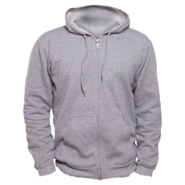 Zip-up hoodie, heather grey